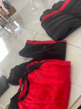 Puma Red and Black Sportswear 3 piece Set with Logo